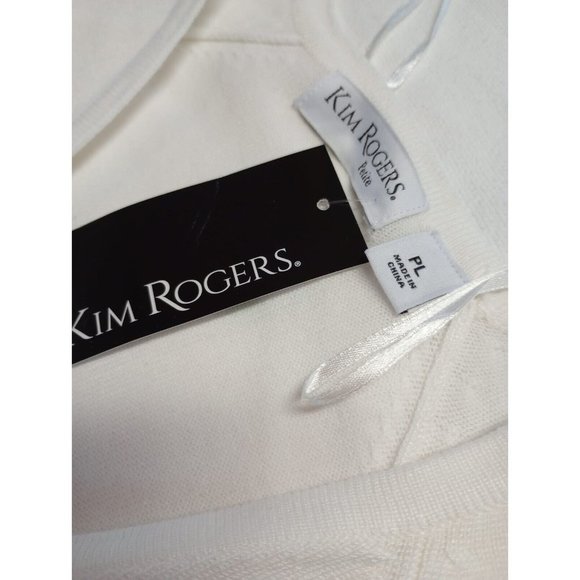 KIM ROGERS White Geometric Lightweight Blouse with Pockets Size PM NEW WITH TAG - Picture 3 of 3